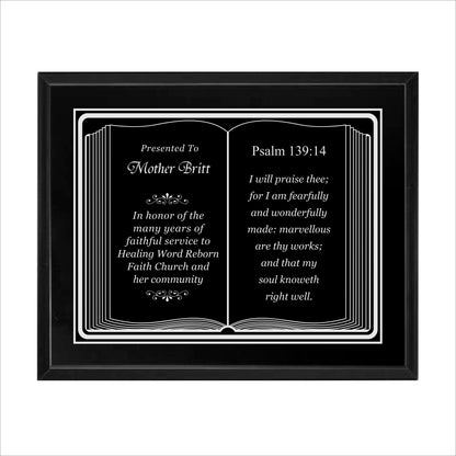 Bible Themed Black Plaque 10.5" X 13" / Black Matt / Bible / Book