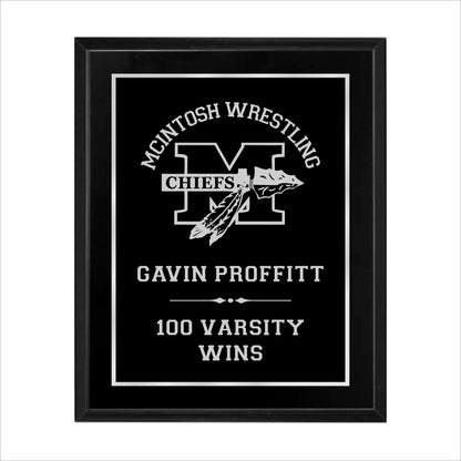 Matte Black Finished Plaque 10.5" X 13" / Black Matt / Single Border