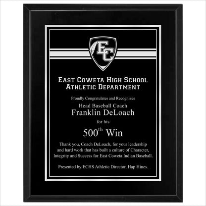 Matte Black Finished Plaque 12" X 15" / Black Matt / Double Border