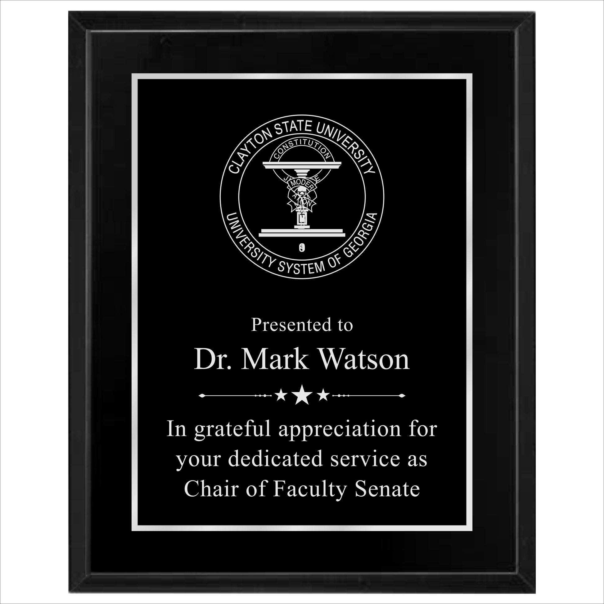 Matte Black Finished Plaque 12" X 15" / Black Matt / Single Border