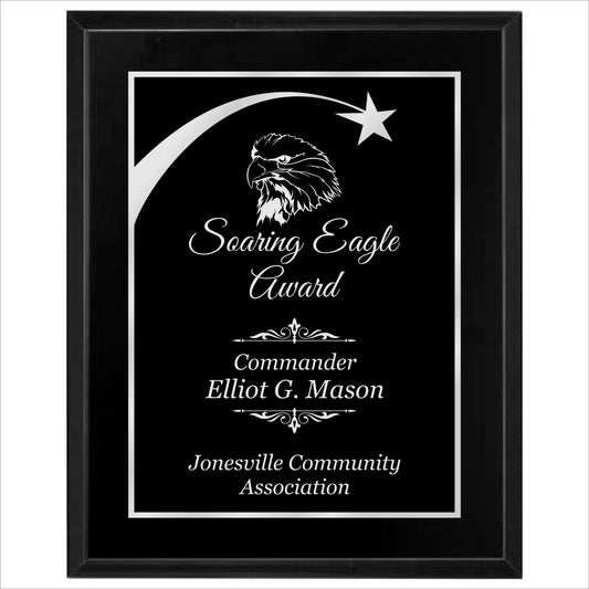 Matte Black Finished Plaque 12" X 15" / Black Matt / Shooting Star