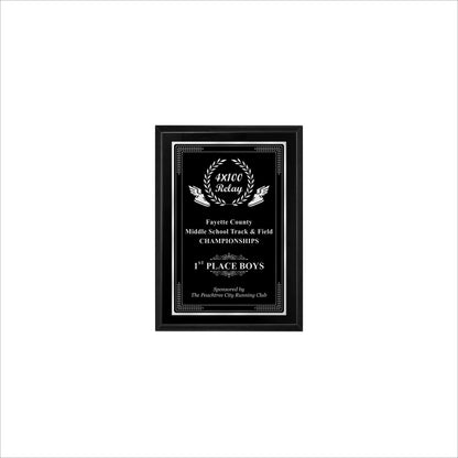 Matte Black Finished Plaque 5" X 7" / Black Matt / Elite Border
