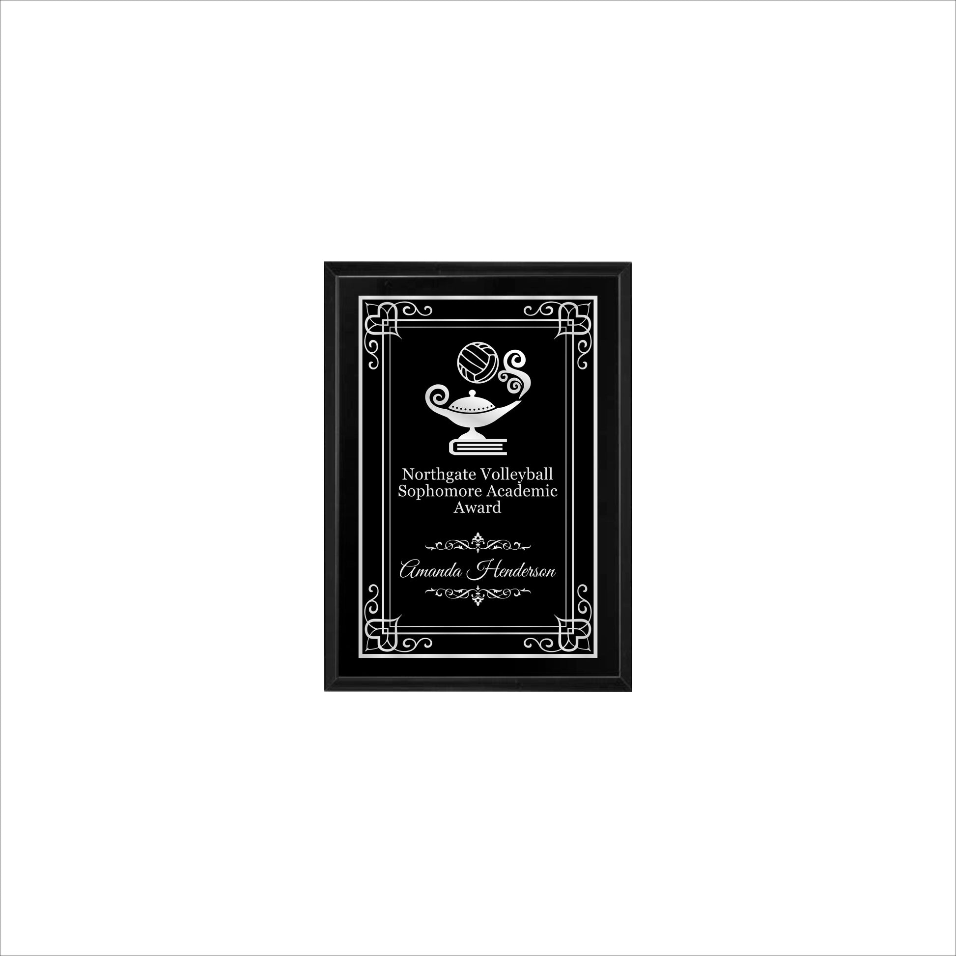 Matte Black Finished Plaque 5" X 7" / Black Matt / Hearts