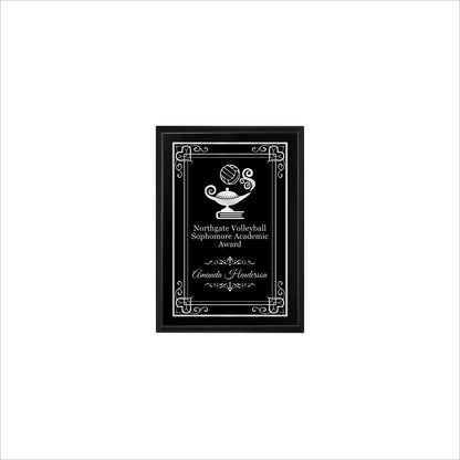 Matte Black Finished Plaque 5" X 7" / Black Matt / Hearts