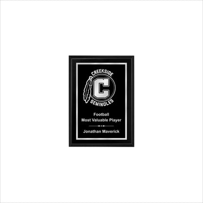 Matte Black Finished Plaque 5" X 7" / Black Matt / Single Border