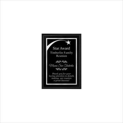 Matte Black Finished Plaque 5" X 7" / Black Matt / Shooting Star