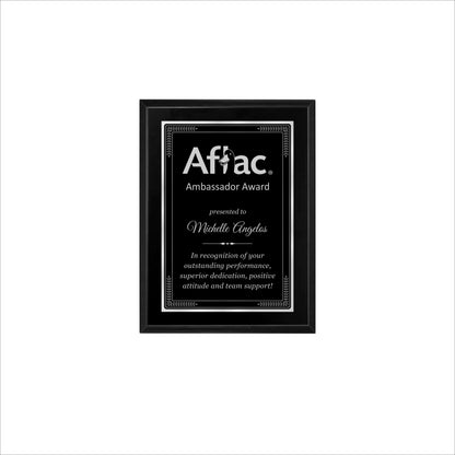 Matte Black Finished Plaque 6" X 8" / Black Matt / Elite Border
