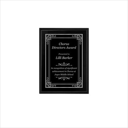 Matte Black Finished Plaque 6" X 8" / Black Matt / Hearts