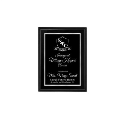 Matte Black Finished Plaque 6" X 8" / Black Matt / Single Border