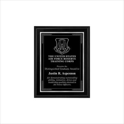 Matte Black Finished Plaque 7" X 9" / Black Matt / Elite Border