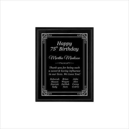 Matte Black Finished Plaque 7" X 9" / Black Matt / Hearts