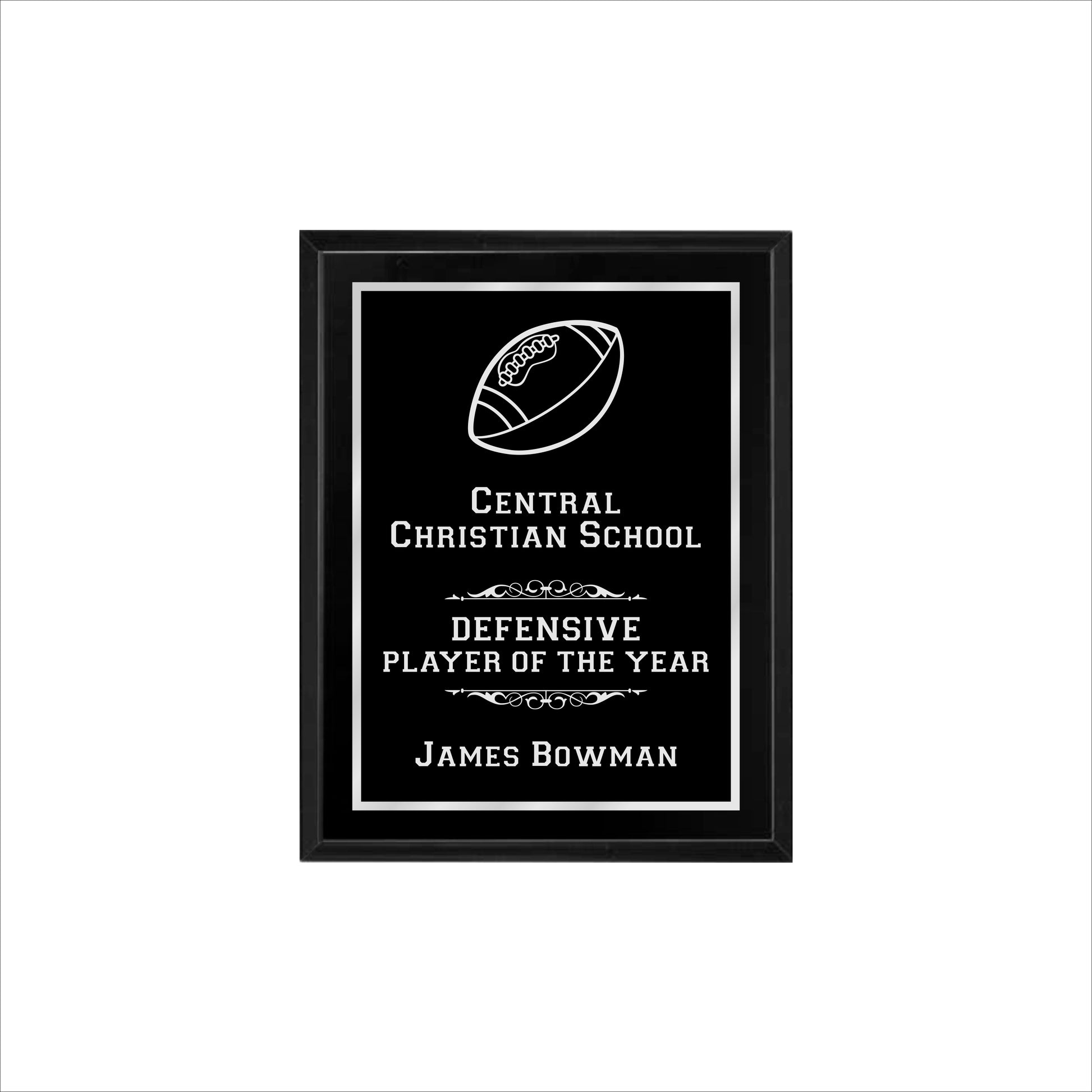 Matte Black Finished Plaque 7" X 9" / Black Matt / Single Border