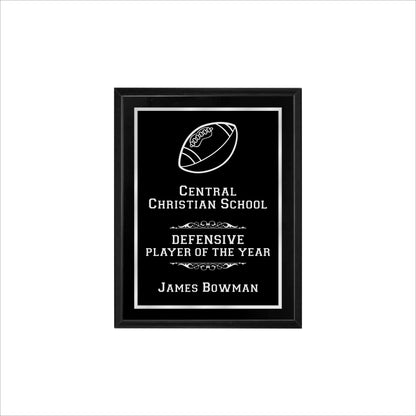Matte Black Finished Plaque 7" X 9" / Black Matt / Single Border