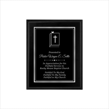 Matte Black Finished Plaque 8" X 10 / Black Matt / Double Border