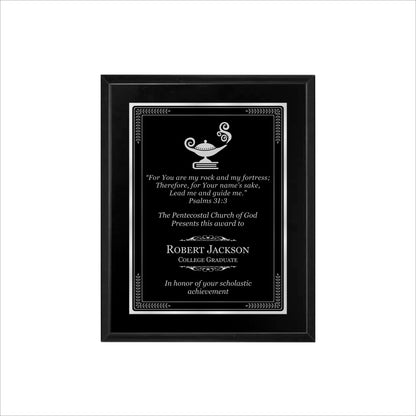Matte Black Finished Plaque 8" X 10 / Black Matt / Elite Border