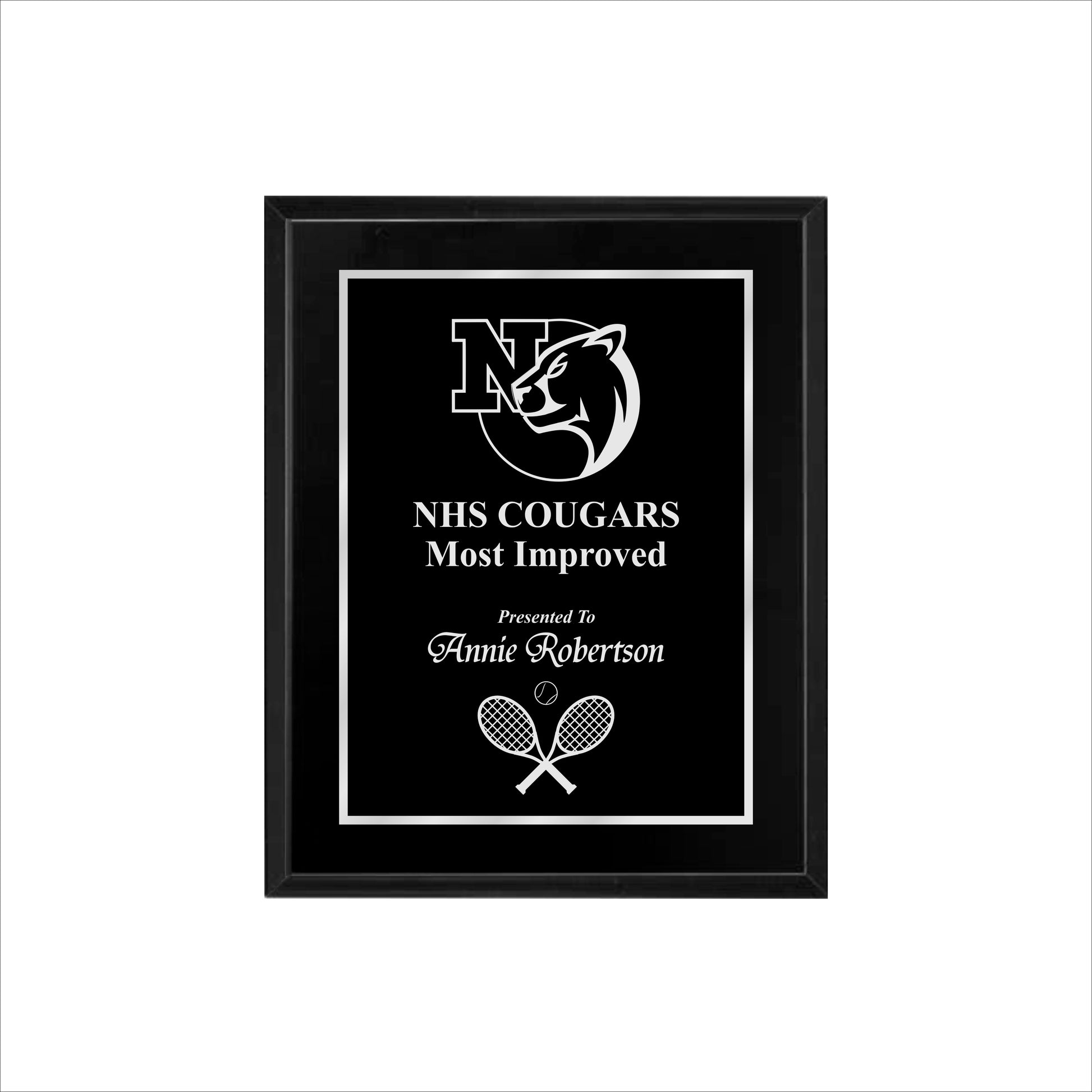 Matte Black Finished Plaque 8" X 10 / Black Matt / Single Border