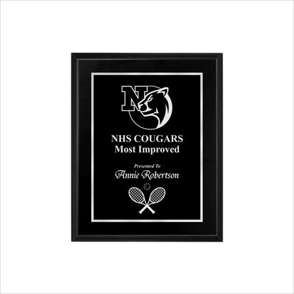 Matte Black Finished Plaque 8" X 10 / Black Matt / Single Border