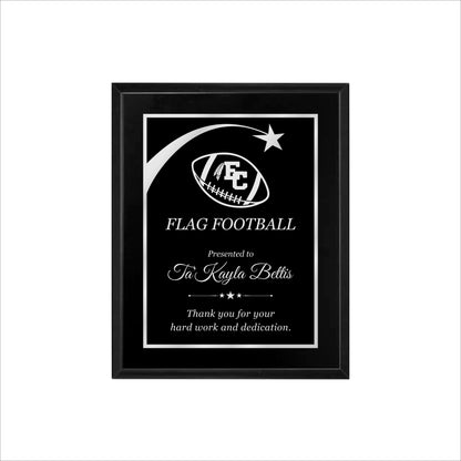 Matte Black Finished Plaque 8" X 10 / Black Matt / Shooting Star