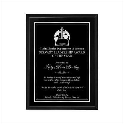Matte Black Finished Plaque 9" X 12" / Black Matt / Double Border