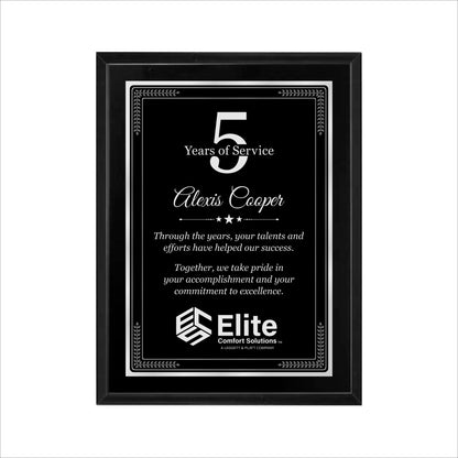 Matte Black Finished Plaque 9" X 12" / Black Matt / Elite Border