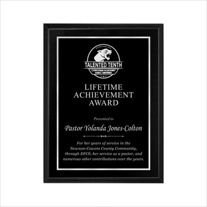 Matte Black Finished Plaque 9" X 12" / Black Matt / Single Border