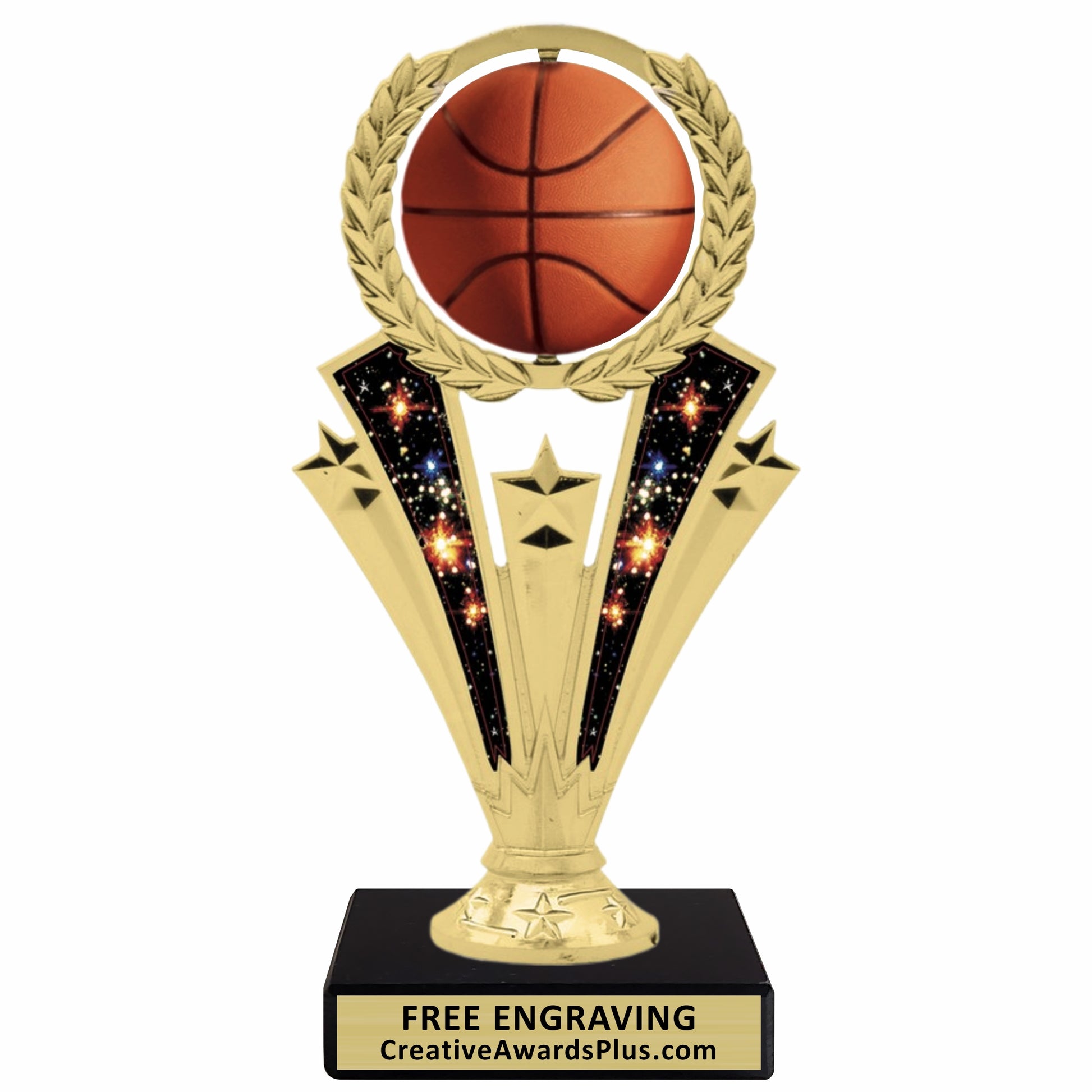Galaxy Spinning Basketball Trophy 7.25" / Gold