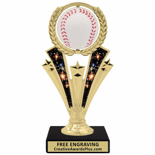 Galaxy Spinning Baseball Trophy 7.25" / Gold