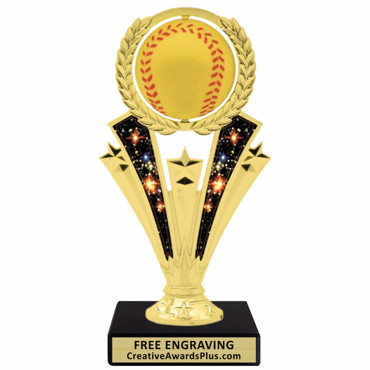 Galaxy Spinning Softball Trophy 7.25" / Gold