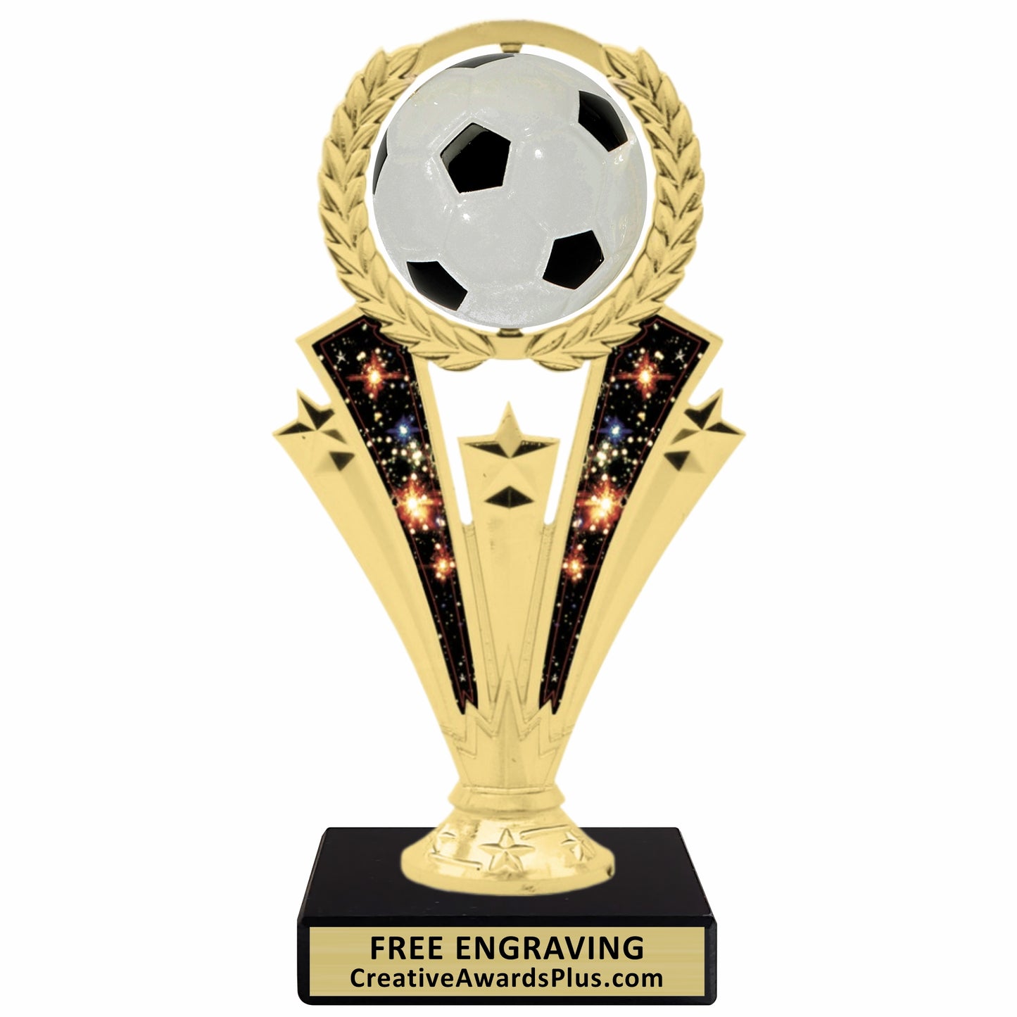 Galaxy Spinning Soccer Trophy 7.25" / Gold