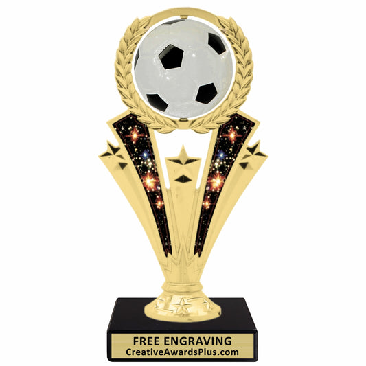Galaxy Spinning Soccer Trophy 7.25" / Gold