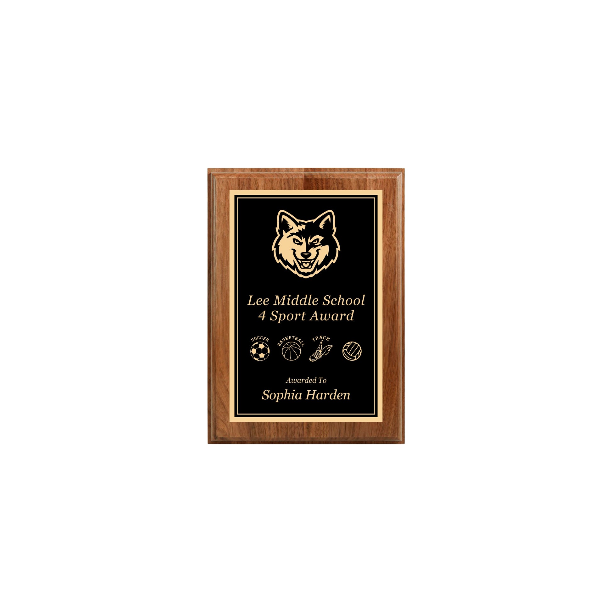 Walnut Finished Plaque 5" X 7" / Walnut / Double Border
