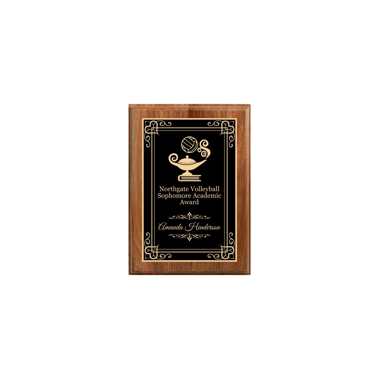 Walnut Finished Plaque 5" X 7" / Walnut / Hearts