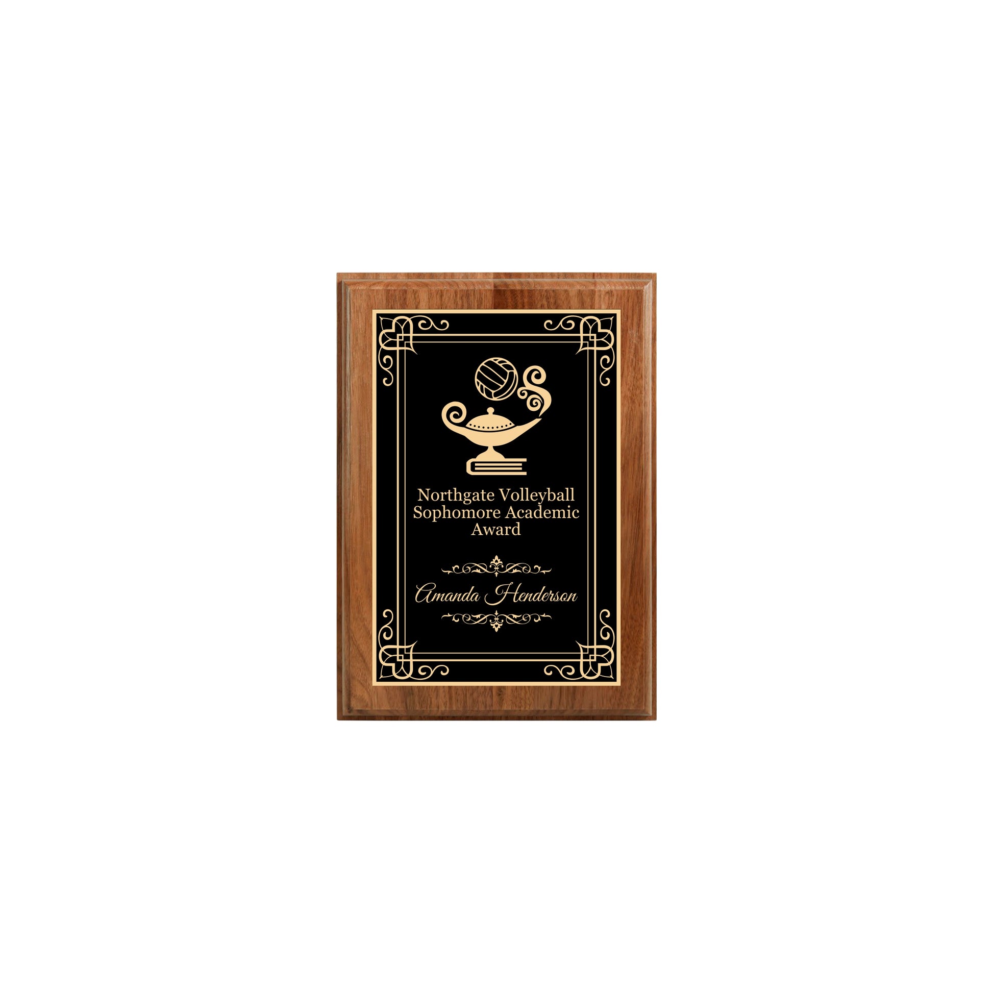 Walnut Finished Plaque 5" X 7" / Walnut / Hearts