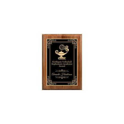 Walnut Finished Plaque 5" X 7" / Walnut / Hearts
