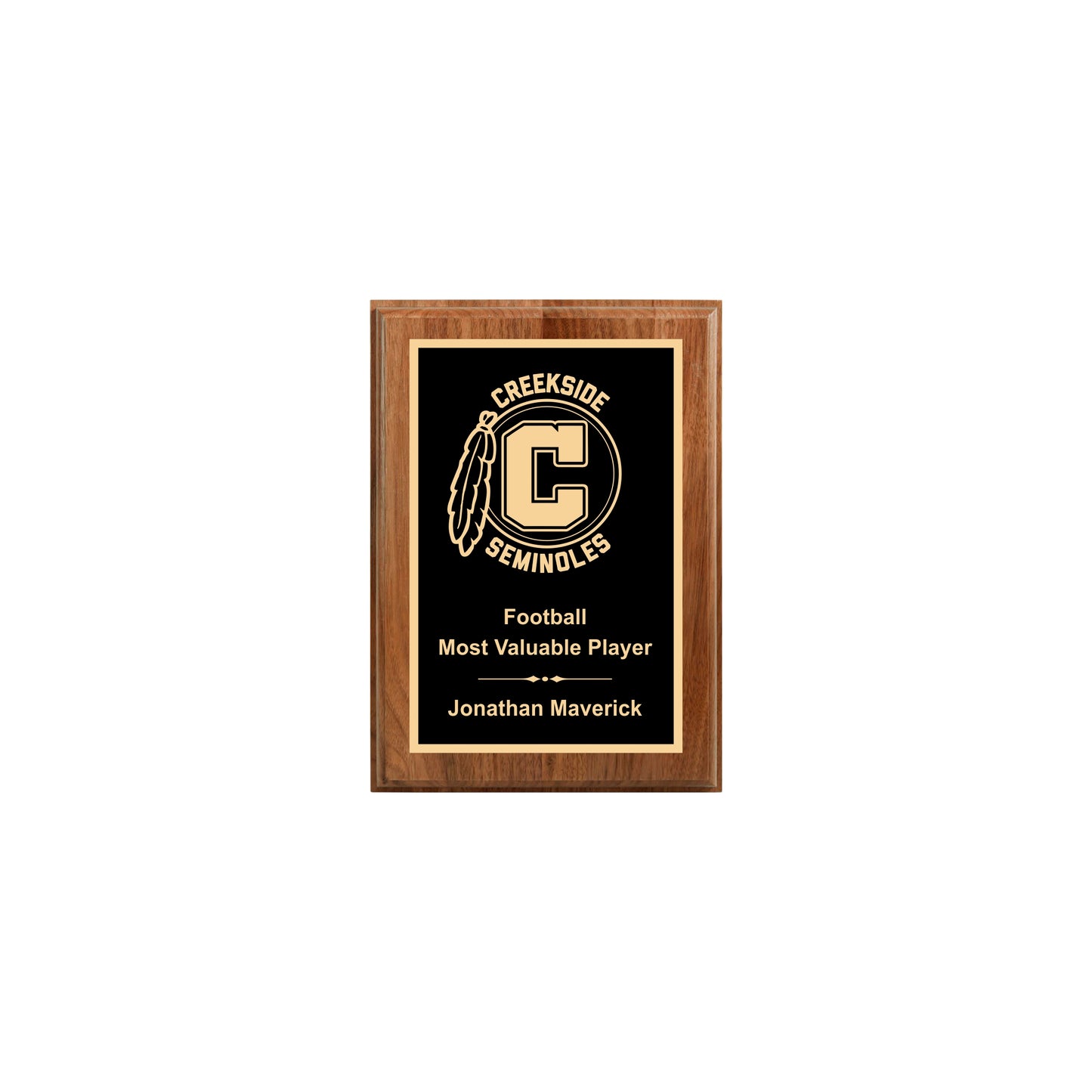 Walnut Finished Plaque 5" X 7" / Walnut / Single Border