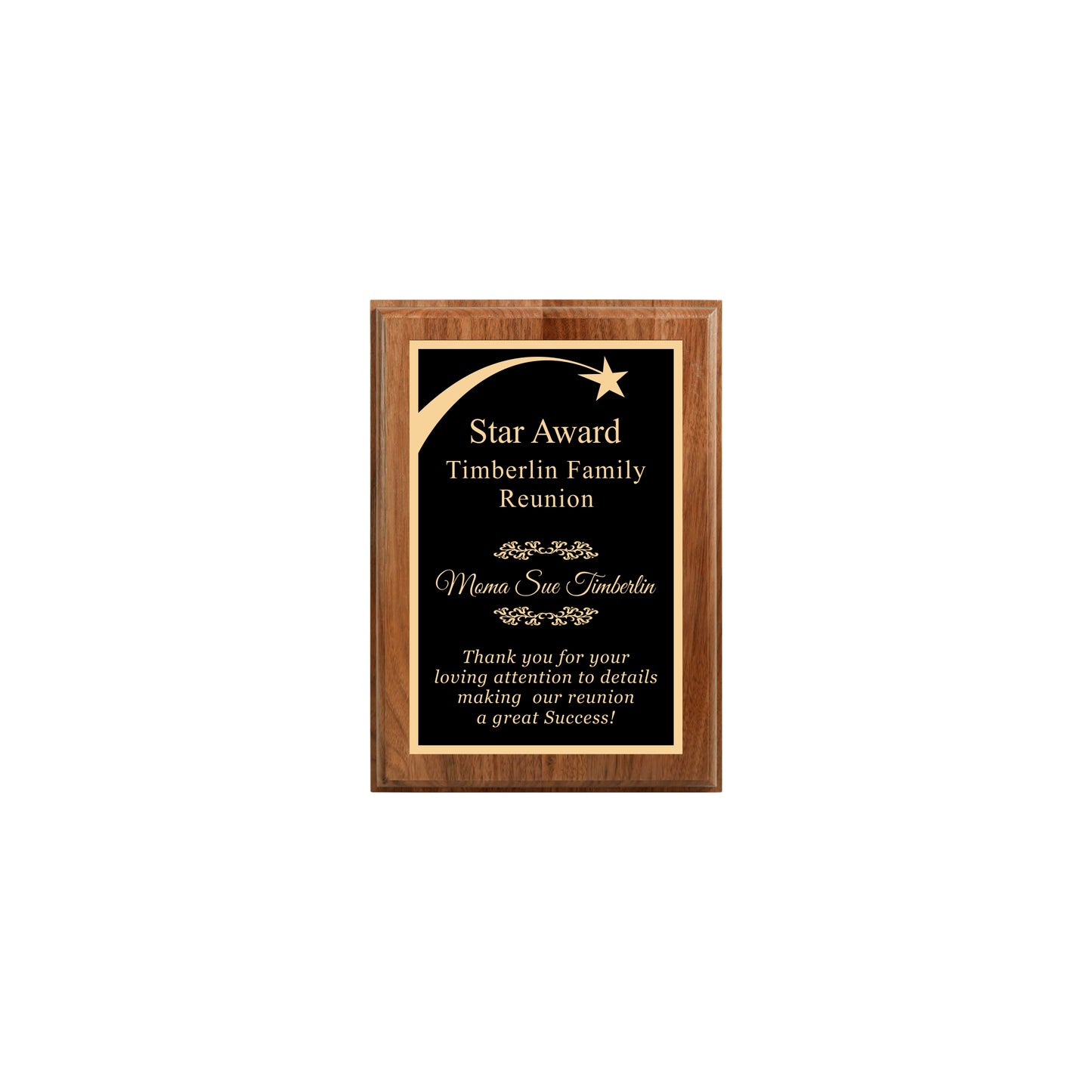 Walnut Finished Plaque 5" X 7" / Walnut / Shooting Star
