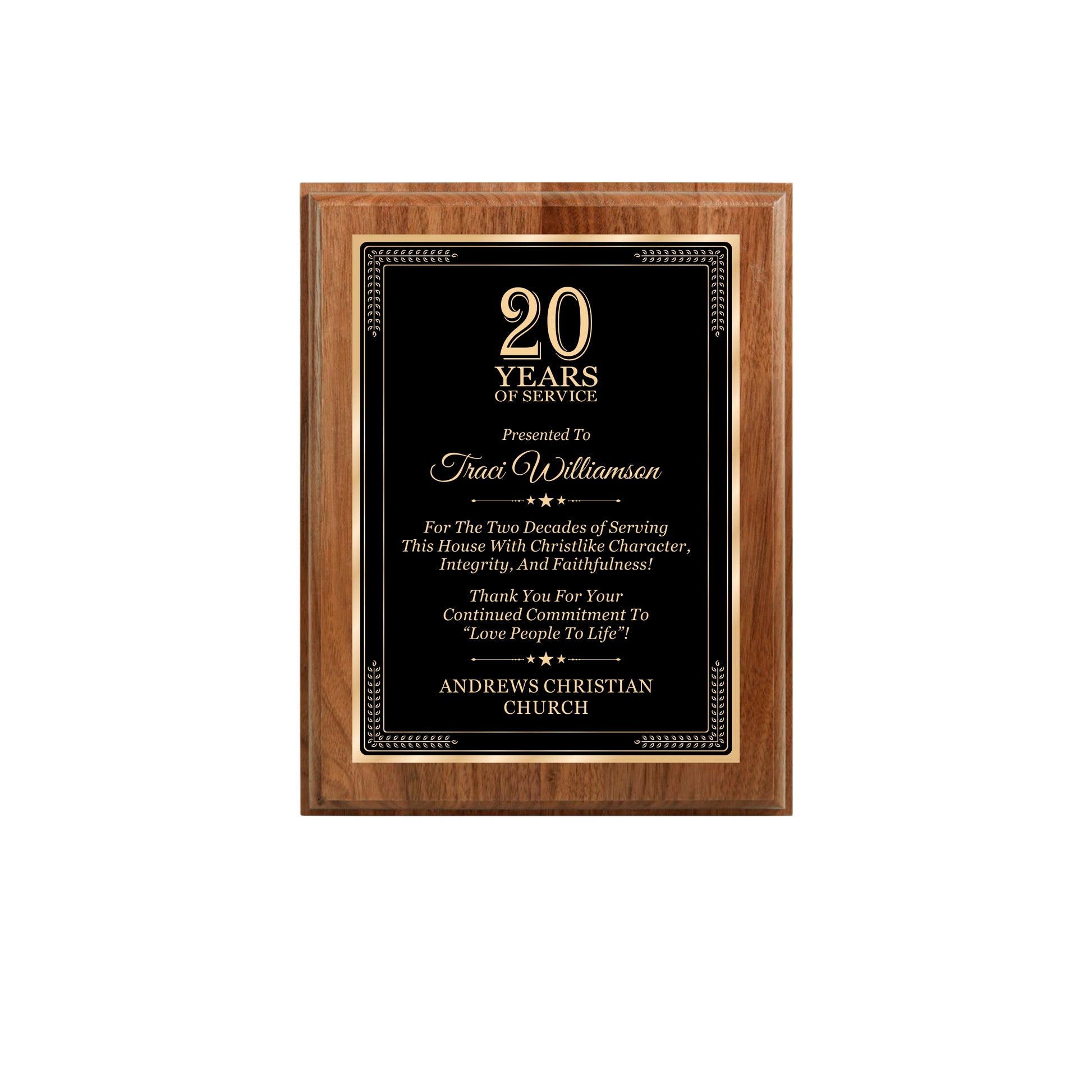 Walnut Finished Plaque 7" X 9" / Walnut / Elite Border