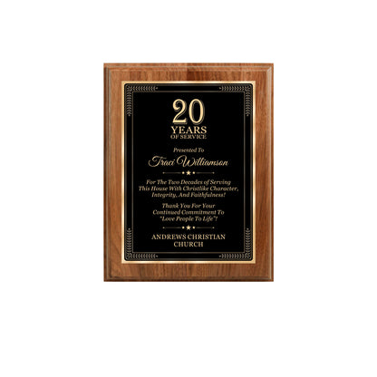 Walnut Finished Plaque 7" X 9" / Walnut / Elite Border