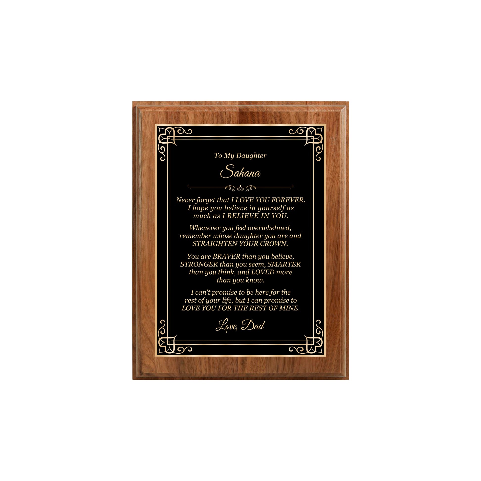 Walnut Finished Plaque 7" X 9" / Walnut / Hearts
