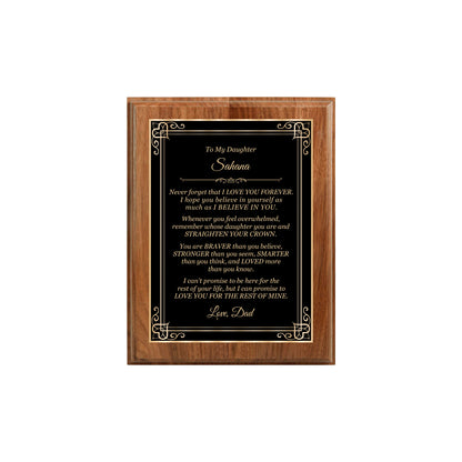 Walnut Finished Plaque 7" X 9" / Walnut / Hearts