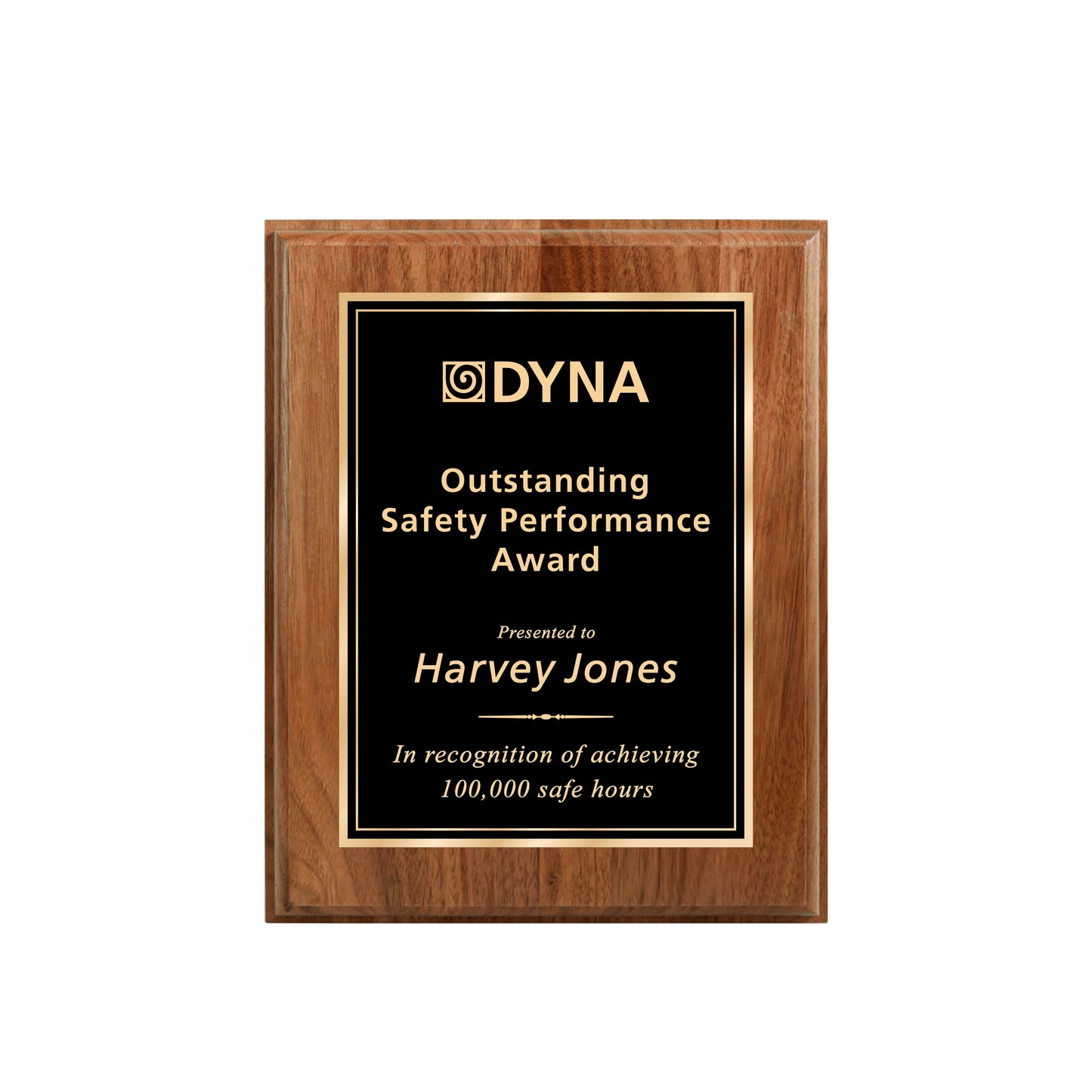 Walnut Finished Plaque 8" X 10 / Walnut / Double Border
