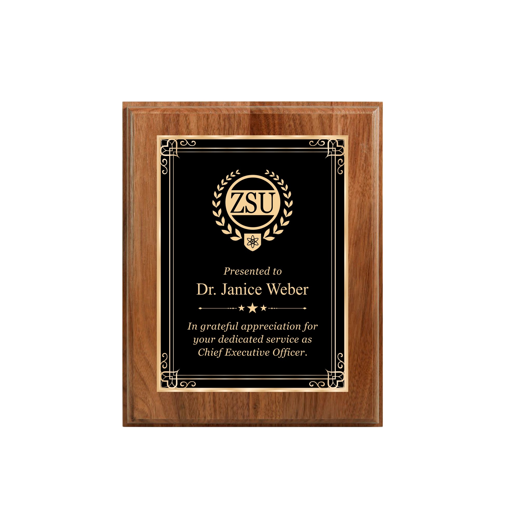 Walnut Finished Plaque 8" X 10 / Walnut / Hearts