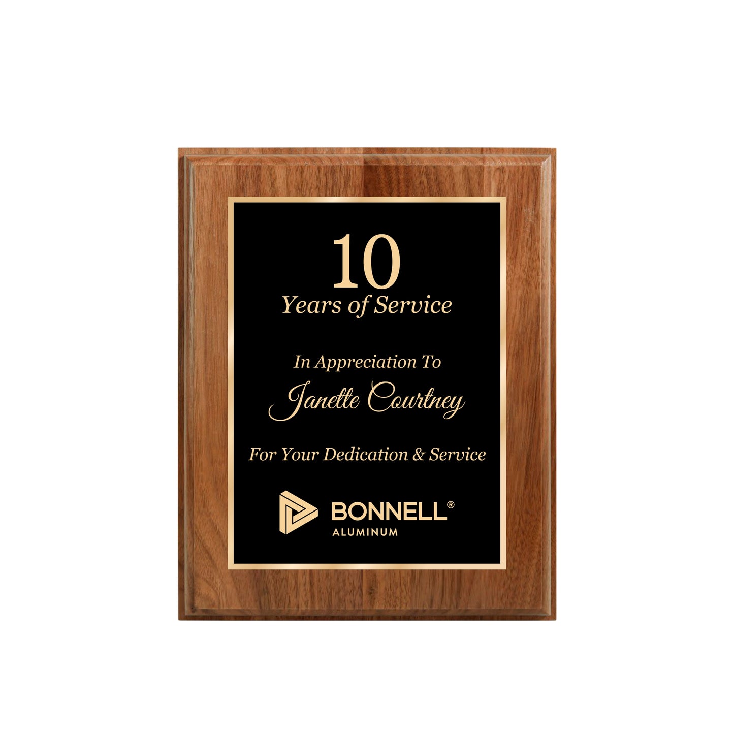Walnut Finished Plaque 8" X 10 / Walnut / Single Border