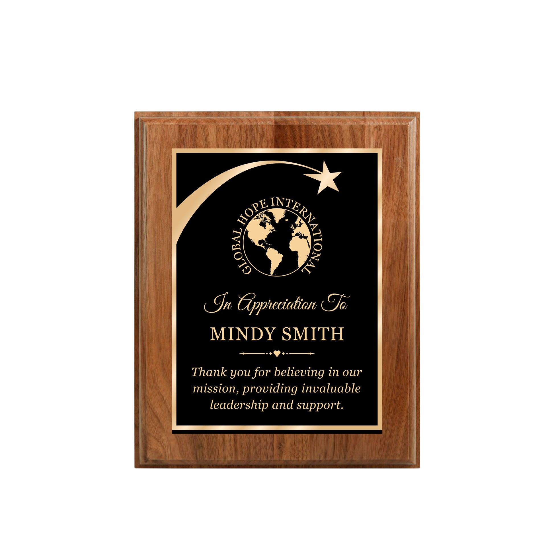 Walnut Finished Plaque 8" X 10 / Walnut / Shooting Star