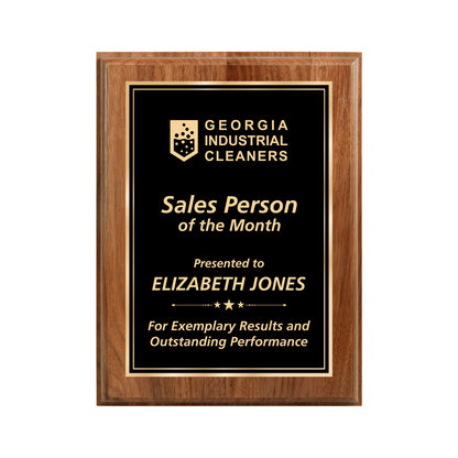 Walnut Finished Plaque 9" X 12" / Walnut / Double Border