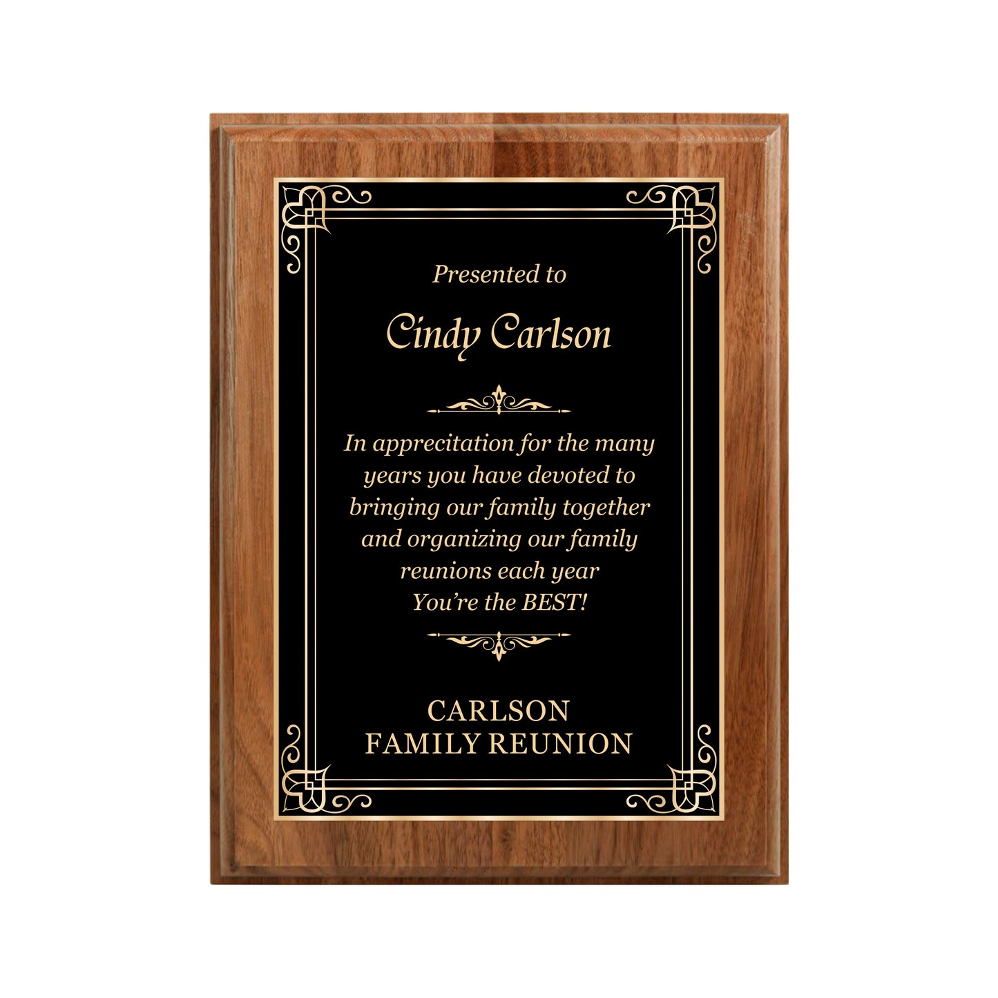 Walnut Finished Plaque 9" X 12" / Walnut / Hearts