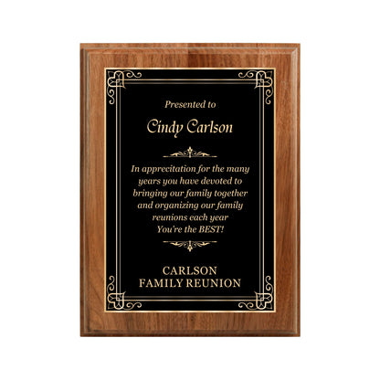 Walnut Finished Plaque 9" X 12" / Walnut / Hearts