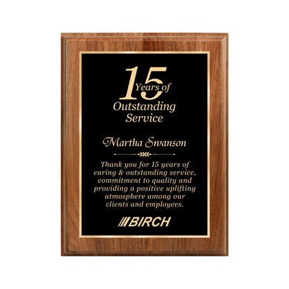 Walnut Finished Plaque 9" X 12" / Walnut / Single Border
