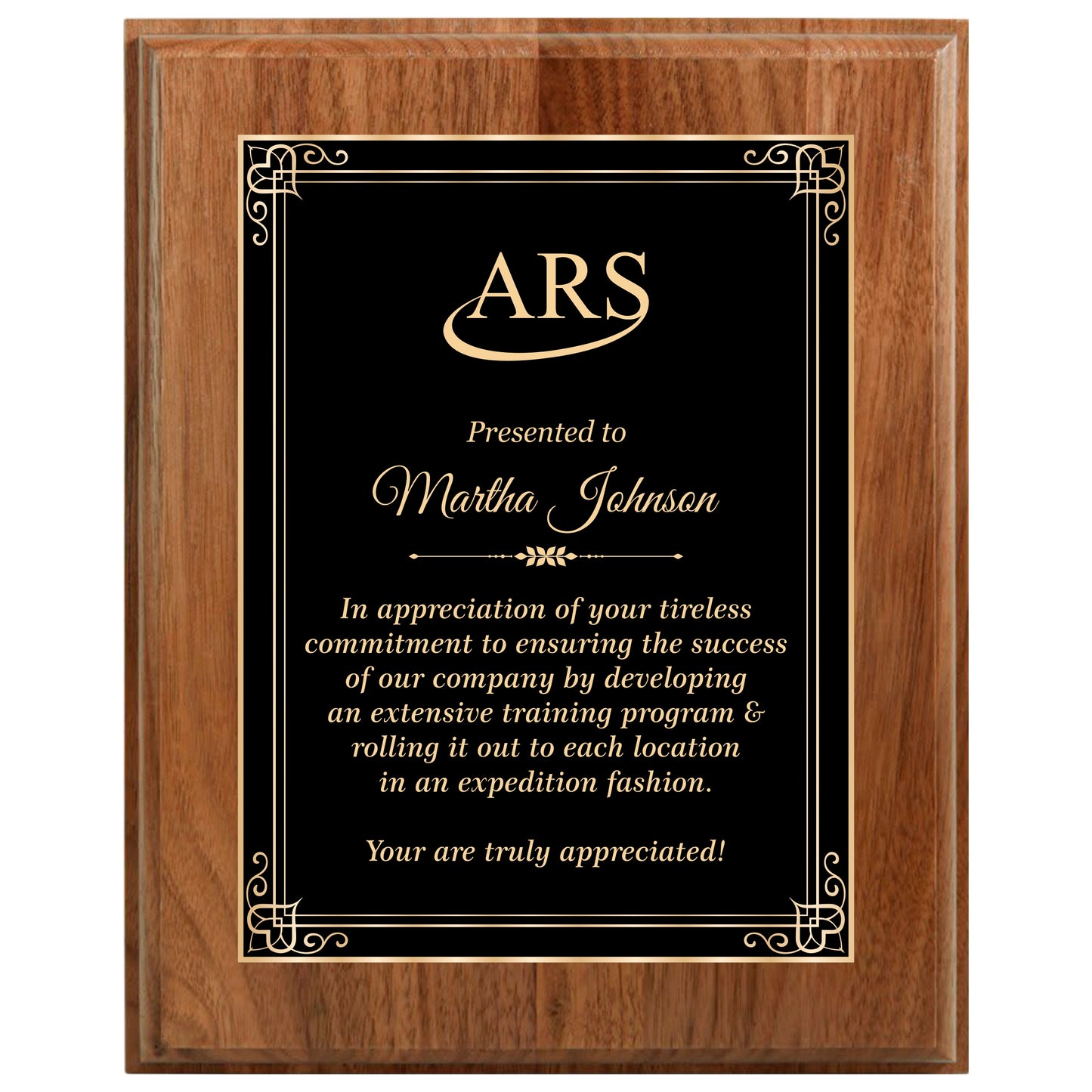 Walnut Finished Plaque 12" X 15" / Walnut / Hearts