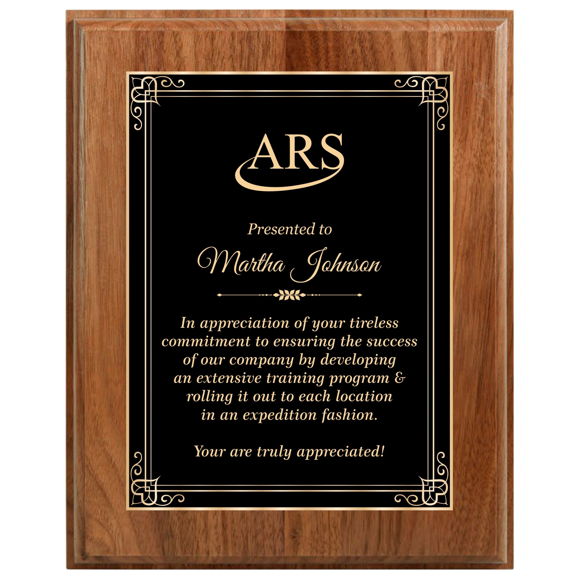 Walnut Finished Plaque 12" X 15" / Walnut / Hearts